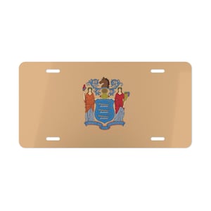 Flag of New Jersey Vanity License Plate, New Jersey State Flag Decor, New Jersey Souvenir, State of New Jersey Flag, Car Gift, Travel Gift