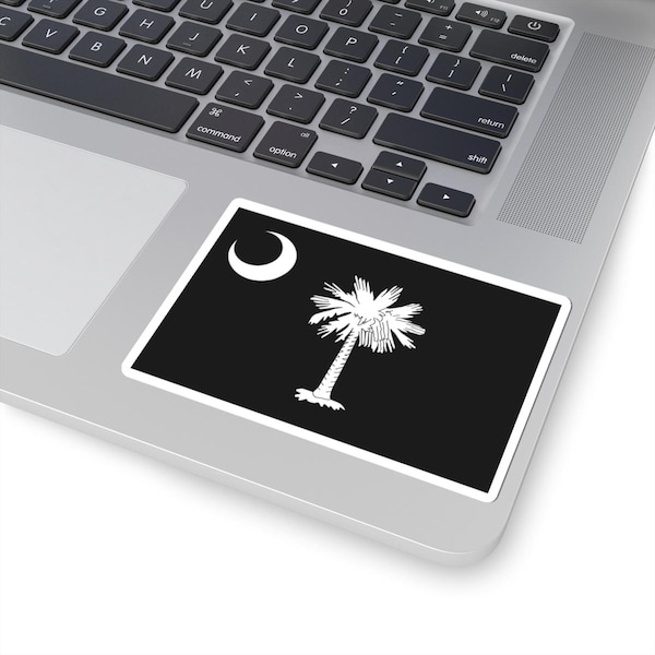 South Carolina State Flag Sticker - Grayscale/Blackout Color Scheme, Kiss-Cut Sticker, Flag of South Carolina, State of SC, Carolina Gift