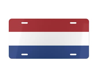 Matrícula personalizada con la bandera de los Países Bajos, matrícula de coche, decoración holandesa, regalo patriótico, placa de coche con la bandera holandesa, decoración con la bandera holandesa