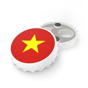 Vietnam Flag Bottle Opener, Vietnamese Flag Decor, Bar Gift, Travel Gift, Beer Gift, Soda Gift