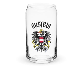 Austria Österreich Dosenförmiges Glas, österreichisches Wappen, Bundeswappen, Österreich-Souvenir, österreichische Erbschaft, Adler, schwarzer Österreich-Text