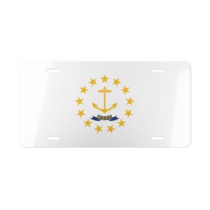 Flag of Rhode Island Vanity License Plate, Rhode Island State Flag Decor, Rhode Island Souvenir, State of Rhode Island Flag, Travel Gift