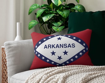 Vlag van Arkansas, lendenkussen, decoratief sierkussen, thuisaccentkussen, bankkussen, cadeau staatspride