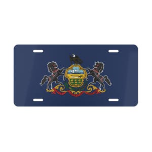 Targa personalizzata con bandiera della Pennsylvania, decorazione con bandiera dello stato della Pennsylvania, souvenir della Pennsylvania, bandiera dello stato della Pennsylvania, regalo da viaggio
