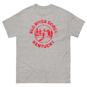 Red River Gorge Kentucky T-Shirt Hiking Backpacking Distressed Red Emblem