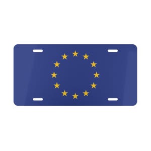 Vlag van ijdelheid van de Europese Unie kentekenplaat, autonummerplaat, EU-decor, patriottisch geschenk, EU-vlag autolabel, decor vlag Europese Unie