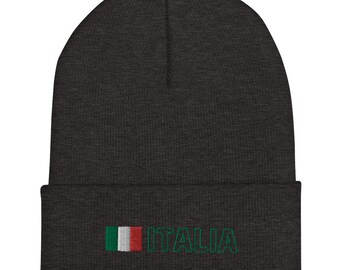イタリア イタリア国旗 ユニセックス カフ付きビーニー、帽子
