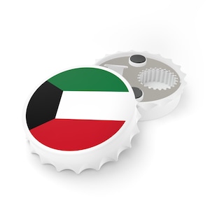 Kuwait Flag Bottle Opener, Kuwaiti Flag Decor, Bar Gift, Travel Gift, Beer Gift, Soda Gift