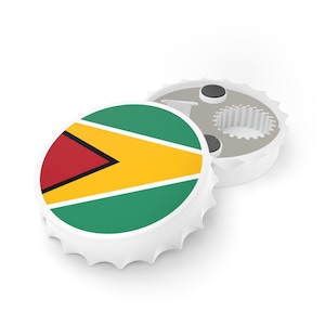 Guyana Flag Bottle Opener, Guyanese Flag Decor, Bar Gift, Travel Gift, Beer Gift, Soda Gift