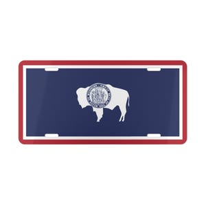 Flag of Wyoming Vanity License Plate, Wyoming State Flag Decor, Wyoming Souvenir, State of Wyoming Flag, Car Gift, Travel Gift