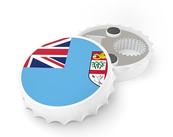 Fiji Flag Bottle Opener, Fijian Flag Decor, Bar Gift, Travel Gift, Beer Gift, Soda Gift