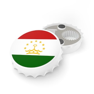 Tajikistan Flag Bottle Opener, Tajikistani Flag Decor, Bar Gift, Travel Gift, Beer Gift, Soda Gift