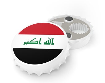 Irak vlag flesopener, Iraakse vlag decor, bar cadeau, reiscadeau, bier cadeau, frisdrank cadeau