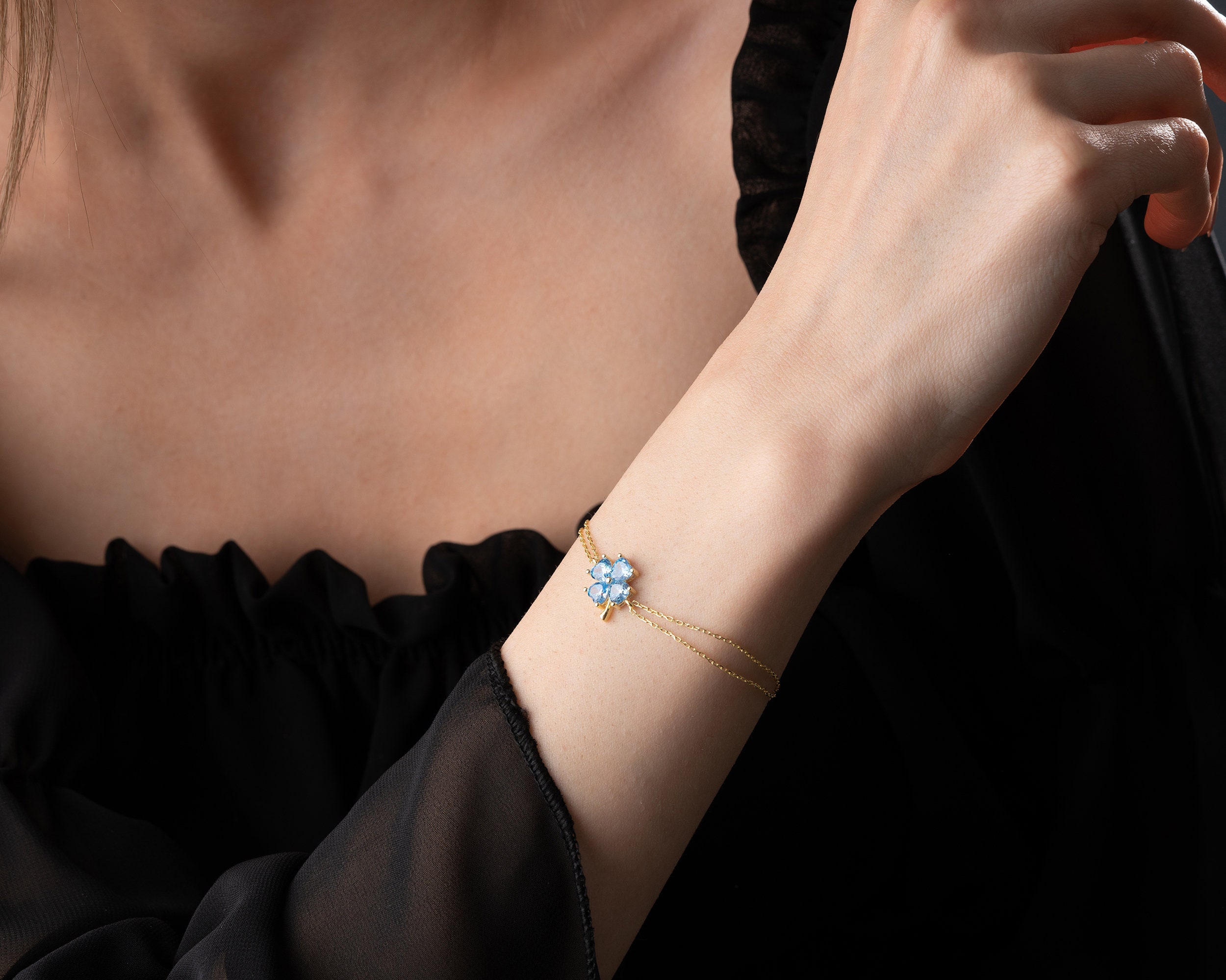 ●tow tow archive● Clover Symbol Bracelet Turquoise TBH42CD 9ct Yellow Gold Turquoise Clover Bracelet - Etsy