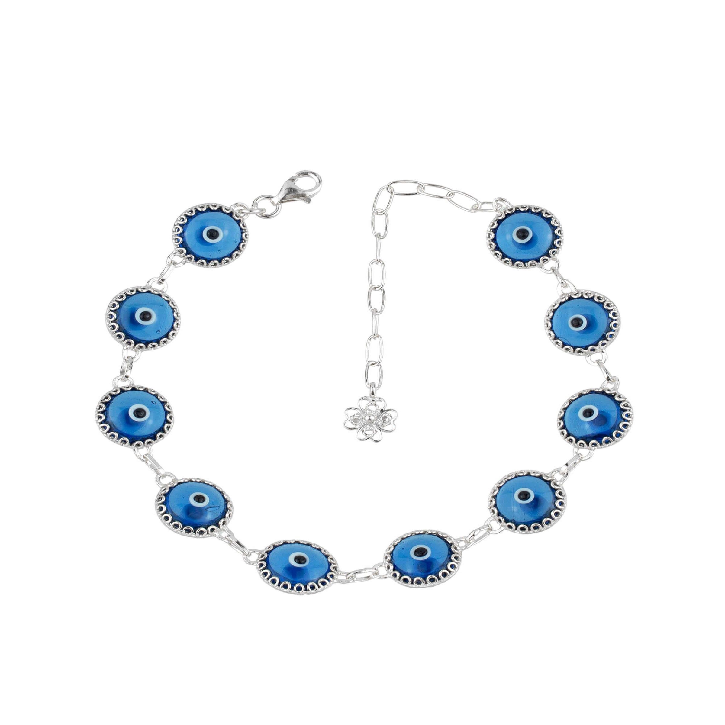 YAFEINI Bracciale E Cavigliera In Argento Sterling 925 Con Occhio Di Allah (Evil Eye) E Albero Della Vita - Gioiello Portafortuna, Confezione Regalo - 2