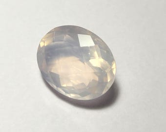Naturlig rosenkvarts ädelsten, oval slipad sten (15 x 20 mm)