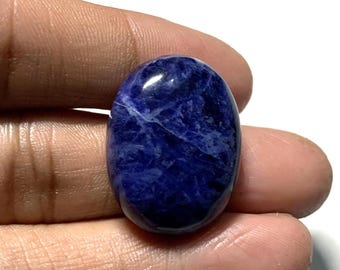Natuurlijke blauwe sodaliet cabochon: ovale edelsteen voor sieraden (19 x 26 mm)