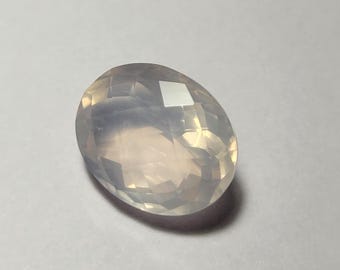 Naturlig rosenkvarts ädelsten, rosenkvartsslipad sten, oval form, storlek 16 x 20 mm, för smycken