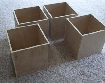 Cube Bundles, Unfinished Wood Craft Cube Box Bundles from Reclaimed Wood; Standard Size or Custom Sizes