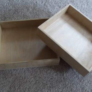 Rectangles, Unfinished Wood Craft Rectangular Box, 10