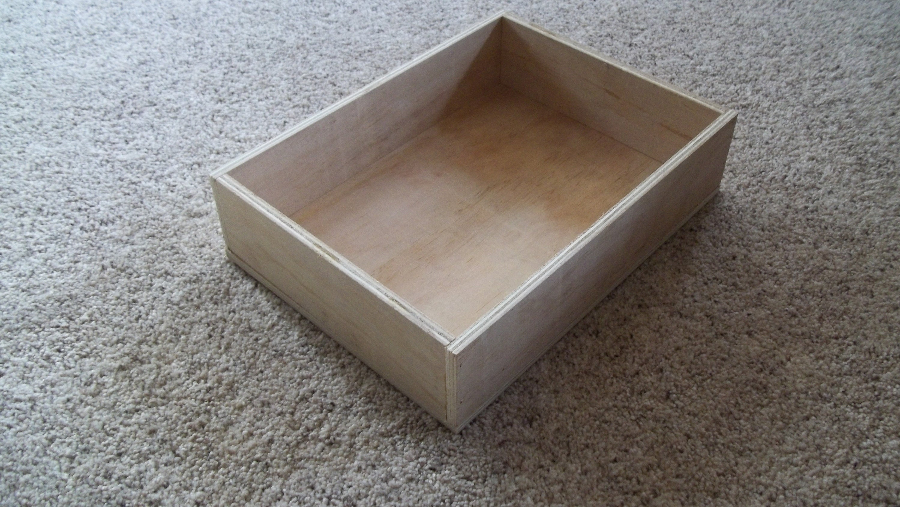 Unfinished Wooden Box with Hinged Lid for Crafts 12\