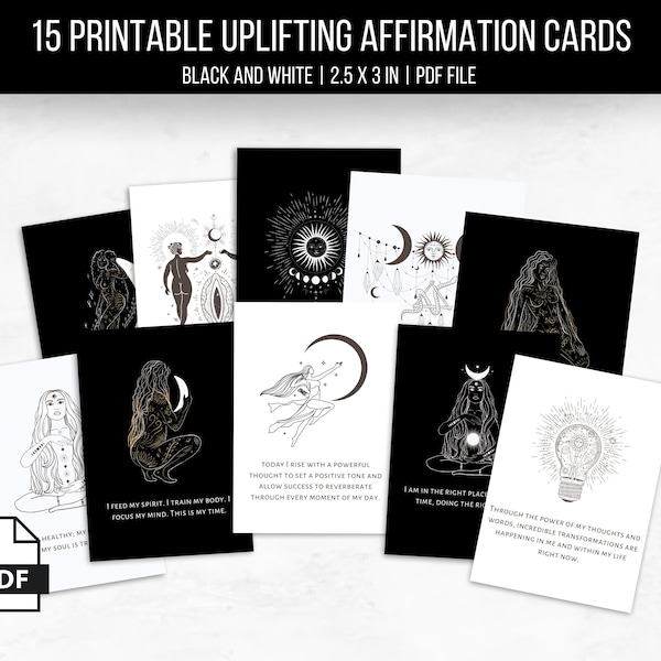 Law of Attraction | Manifestation | Affirmation Card Deck | Printables | Digital Download | Motivational Cards