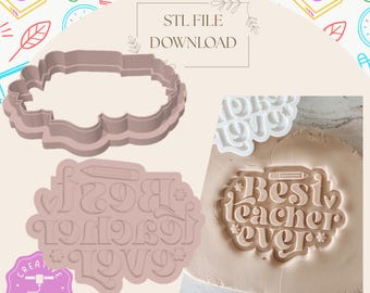 Best Teacher Ever, Teacher Cookie Cutters, Teacher Appreciation, School Cookie Cutters, School STL File, Thank you Cookie Cutters,