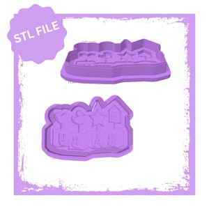 Baby blocks debosser & cookie cutter STL file, Baby Shower Cookie Cutter, 3D Printed Cookie Cutters, Baking Digital File, Baking Tools