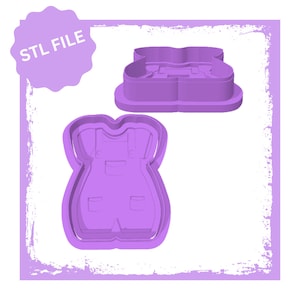 Baby outfit debosser & cookie cutter STL file, Baby Shower Cookie Cutter, Cookie Stamps, Baby Onsie, Printable Cookie Cutters
