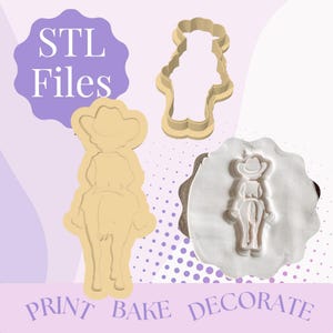 Cowboy On Horse Cookie Cutter STL File, Farm Cookie Cutter STL File, Birthday Cookie Cutters, Country Cookie Cutter STL Files, Baking Tool