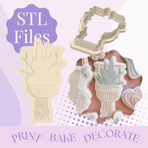 Pflanzen Cookie Cutter STL-Datei, hängende Pflanze Cookie Cutter, 3D gedruckter Cookie Cutter, Cookie Cutter, Geburtstags-Ausstechform, Backwerkzeug