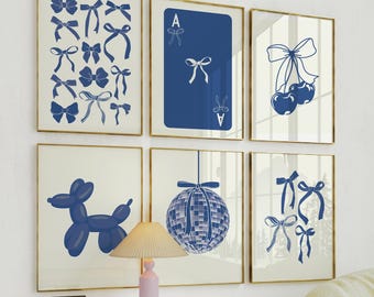 Set di 3 stampe artistiche da parete con fiocchi rosa