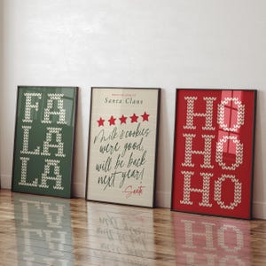 Classic Christmas Wall Art Prints, Holiday Decor (Digital Download)