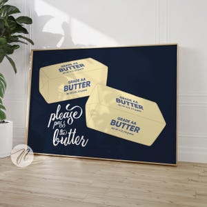 Butter Sticks Art Print, Cute Food Illustration, Funny Food Wall Decor, Abstract Kitchen Wall Art, Retro Pop Art Food Poster, Printable Gift