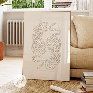 Neutral Cheetah Print, Trendy Beige Tan Wall Art, Cheetah Poster, Apartment Decor, Preppy Room Decor, College Dorm Decor, Printable