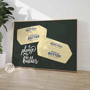 Butter Sticks Art Print, Cute Food Illustration, Funny Food Wall Decor, Abstract Kitchen Wall Art, Retro Pop Art Food Poster, Printable Gift