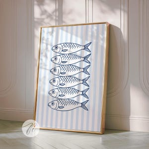 Retro Sardines Kitchen Print: Coastal Seafood Art (Digital Download)