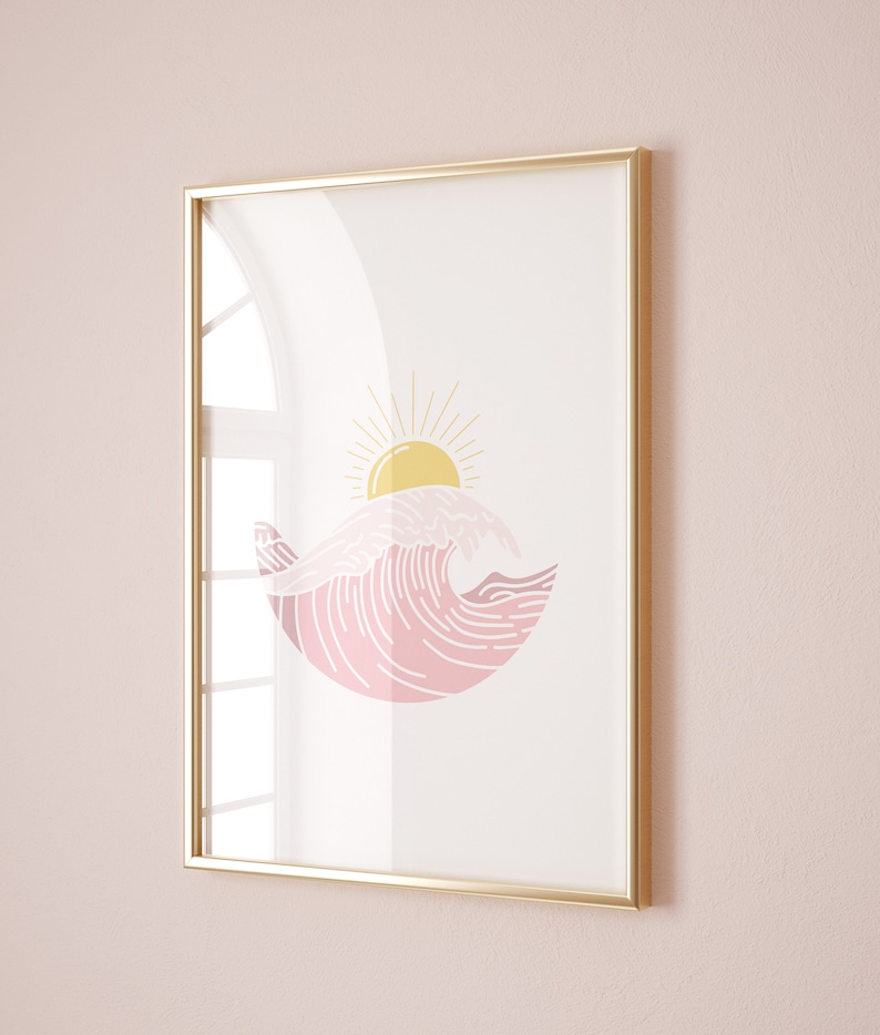 Boho Surf Gallery Wall Art, Set of 5 Prints, Surf Nursery Decor, Surf Prints for Girls Nursery, Surfer Girl Room Decor, Boho Beach Decor