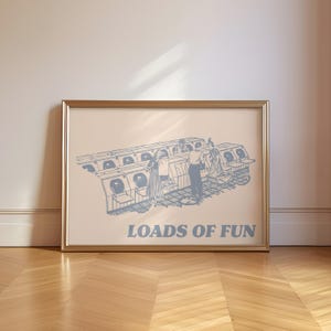 Loads of Fun print, Funny laundry wall art sign, Coastal laundry room decor, Cute laundromat quote art poster, Beachy aesthetic house decor