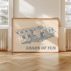Loads of Fun print, Funny laundry wall art sign, Coastal laundry room decor, Cute laundromat quote art poster, Beachy aesthetic house decor