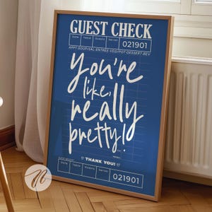guest check prints trendy wall art navy blue and white aesthetic poster preppy wall art decor retro bar cart art trendy green printable art
