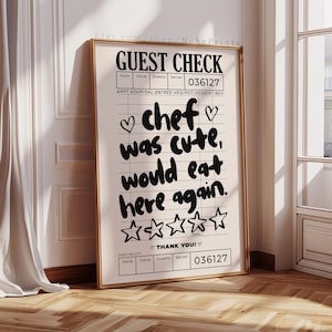 aesthetic kitchen neutral wall art decor, cute cooking art kitchen guest check prints, black and beige modern boho kitchen apartment decor