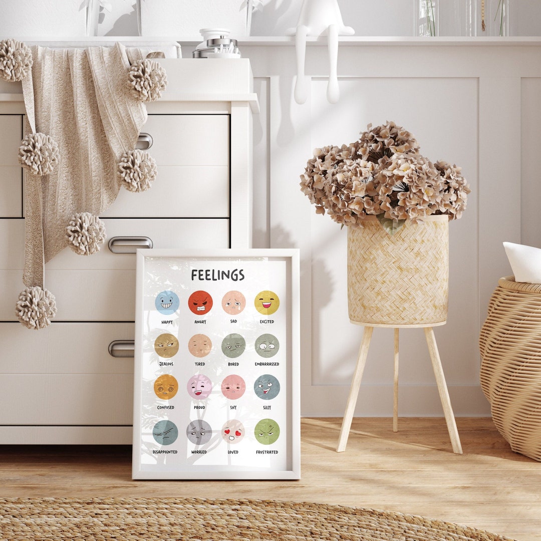 Buy Feelings Emotions Chart Poster Educational Kids Montessori ...