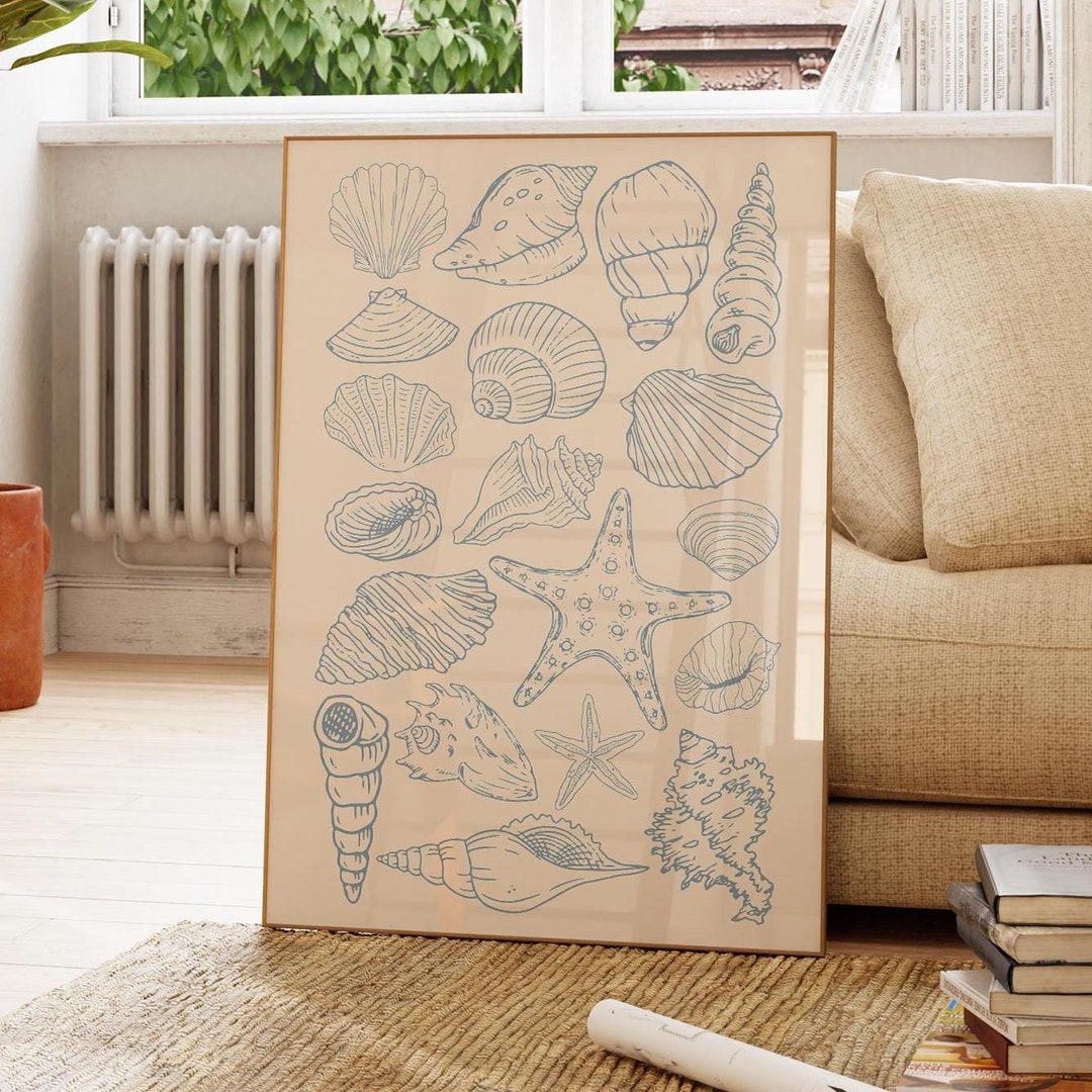 Seashell Art Prints, Trendy Coastal Wall Art, Coastal Cowgirl Decor ...