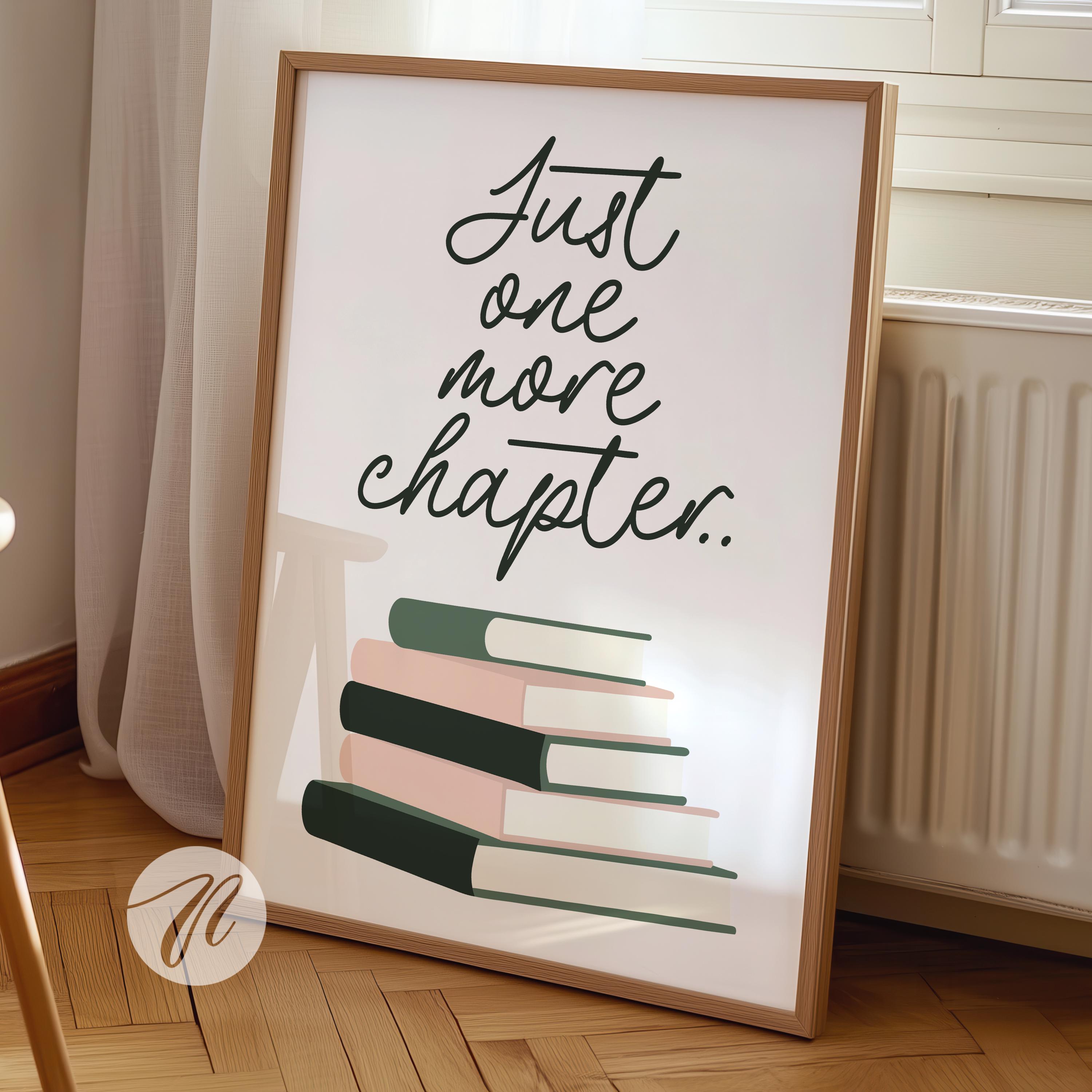 Book Lover Print, Stack of Books Poster, Cute Typography Wall Art, Bookish Aesthetic Apartment Decor, Bookworm Printable Art, Digital