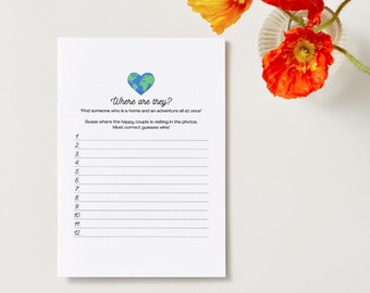 Fun and Easy Bridal Shower, Bachelorette, or Wedding Game: Where Are They?