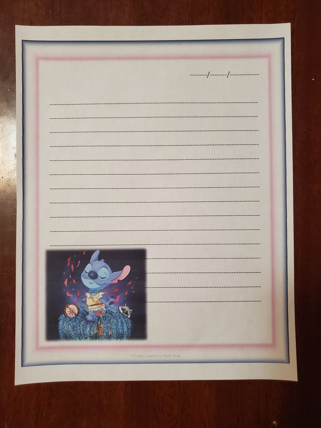 Stitch Lined Stationary Paper 25 Sheets - Etsy