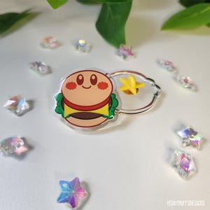 Kirby Burger Acrylic Pin | 1.5" | Poyo | Gift | Enamel Pin