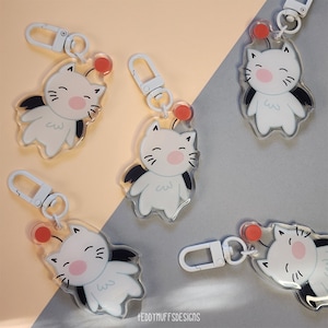 Moogle Keychain | Final Fantasy | Acrylic Charm | 2.5&quot; | Kupo