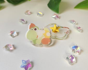Pin acrílico de Baby Yoshi / 1.5" / Nintendo / Paper Mario / Regalo / Pin esmaltado